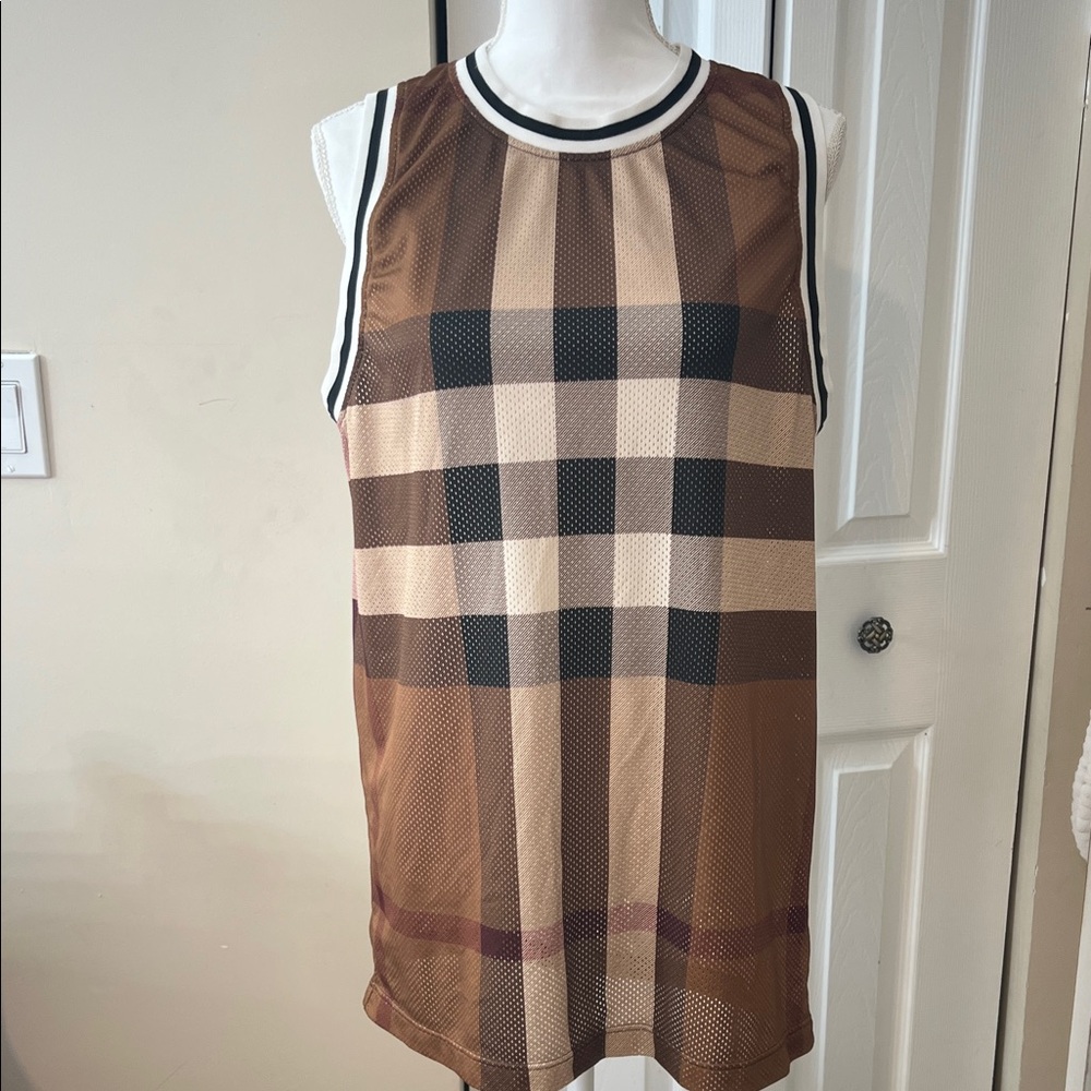 Burberry Brown and Cream Checkered Top